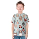 Christmas Cartoon Pattern Kids  Cotton T-Shirt