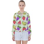 Fruits Pattern Background Food Women s Tie Up Sweat