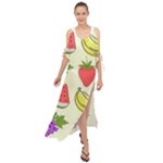 Fruits Pattern Background Food Maxi Chiffon Cover Up Dress