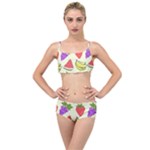 Fruits Pattern Background Food Layered Top Bikini Set