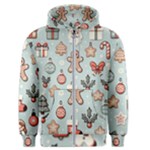 Christmas Cartoon Pattern Men s Zipper Hoodie