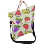 Fruits Pattern Background Food Fold Over Handle Tote Bag