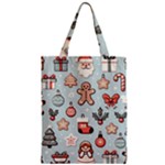 Christmas Cartoon Pattern Zipper Classic Tote Bag