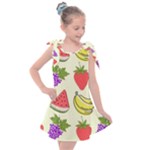 Fruits Pattern Background Food Kids  Tie Up Tunic Dress