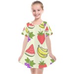 Fruits Pattern Background Food Kids  Smock Dress