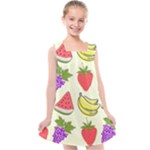 Fruits Pattern Background Food Kids  Cross Back Dress