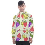 Fruits Pattern Background Food Men s Front Pocket Pullover Windbreaker