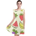Fruits Pattern Background Food Tie Up Tunic Dress