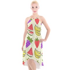 High-Low Halter Chiffon Dress  