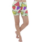 Fruits Pattern Background Food Lightweight Velour Yoga Shorts