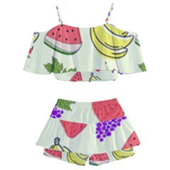 Kids  Off Shoulder Skirt Bikini 