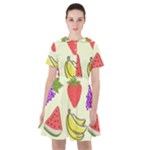 Fruits Pattern Background Food Sailor Dress