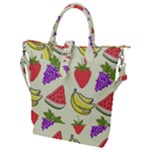 Fruits Pattern Background Food Buckle Top Tote Bag