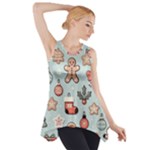 Christmas Cartoon Pattern Side Drop Tank Tunic