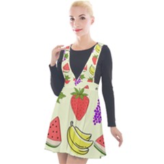 Plunge Pinafore Velour Dress 