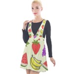 Fruits Pattern Background Food Plunge Pinafore Velour Dress