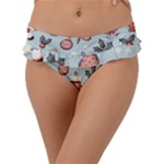 Christmas Cartoon Pattern Frill Bikini Bottoms