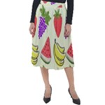 Fruits Pattern Background Food Classic Velour Midi Skirt 
