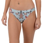 Christmas Cartoon Pattern Band Bikini Bottoms