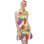 Fruits Pattern Background Food Sleeveless Shirt Dress