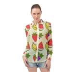 Fruits Pattern Background Food Long Sleeve Chiffon Shirt