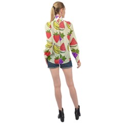 High Neck Long Sleeve Chiffon Top 