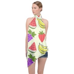 Halter Asymmetric Satin Top 