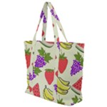 Fruits Pattern Background Food Zip Up Canvas Bag