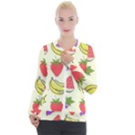 Fruits Pattern Background Food Casual Zip Up Jacket