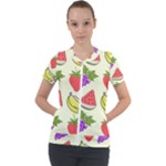 Fruits Pattern Background Food Short Sleeve Zip Up Jacket