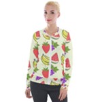 Fruits Pattern Background Food Velvet Zip Up Jacket