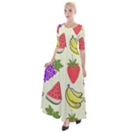 Fruits Pattern Background Food Half Sleeves Maxi Dress