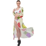 Fruits Pattern Background Food Maxi Chiffon Beach Wrap