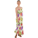 Fruits Pattern Background Food Cami Maxi Ruffle Chiffon Dress