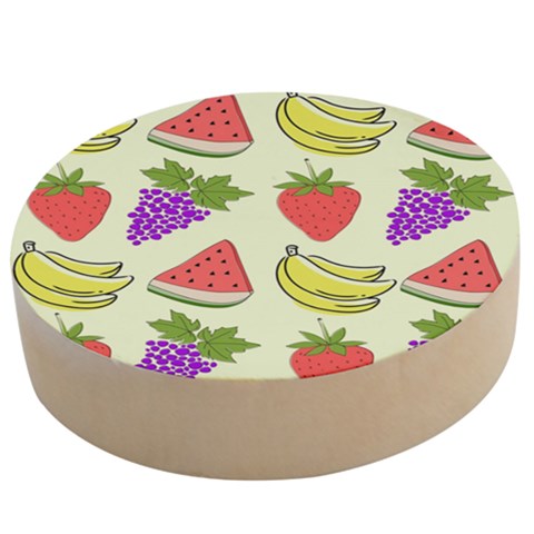 Fruits Pattern Background Food Wooden Bottle Opener (Round) from ArtsNow.com