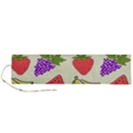 Fruits Pattern Background Food Roll Up Canvas Pencil Holder (L)