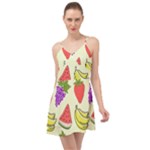 Fruits Pattern Background Food Summer Time Chiffon Dress