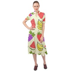 Keyhole Neckline Chiffon Dress 