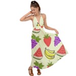 Fruits Pattern Background Food Backless Maxi Beach Dress