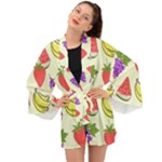 Fruits Pattern Background Food Long Sleeve Kimono