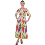 Fruits Pattern Background Food Shoulder Straps Boho Maxi Dress 
