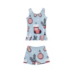 Christmas Cartoon Pattern Kids  Boyleg Swimsuit