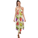 Fruits Pattern Background Food Halter Tie Back Dress 