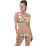 Fruits Pattern Background Food Ring Detail Crop Bikini Set