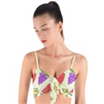 Fruits Pattern Background Food Woven Tie Front Bralet