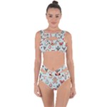Christmas Cartoon Pattern Bandaged Up Bikini Set 