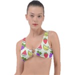 Fruits Pattern Background Food Ring Detail Bikini Top