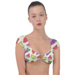 Fruits Pattern Background Food Cap Sleeve Ring Bikini Top