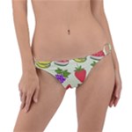 Fruits Pattern Background Food Ring Detail Bikini Bottoms