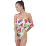 Fruits Pattern Background Food Drape Piece Swimsuit